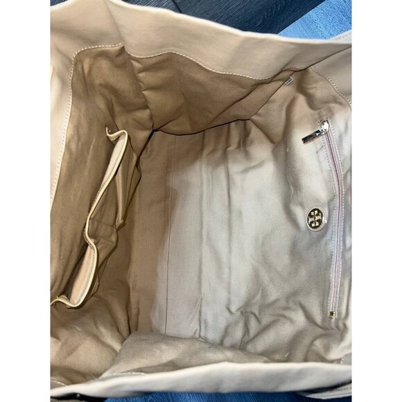 TORY BURCH Tote Bag Handbag Logo Switch Beige - Picture 10 of 12
